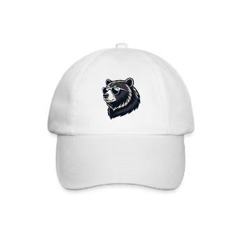 Bär mit grafischen Sonnenbrillen - Baseballkappe - Weiß/Weiß - Vorne