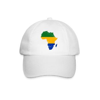 Gabon_Flagge_Afrika_used - Baseballkappe - Weiß/Weiß - Vorne