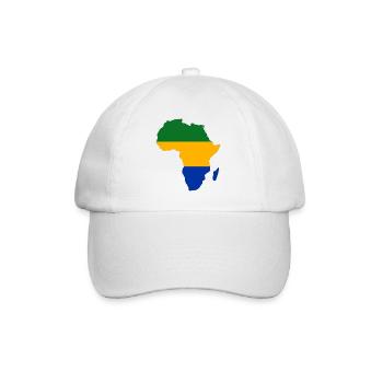 Gabon_Flagge_Afrika - Baseballkappe - Weiß/Weiß - Vorne