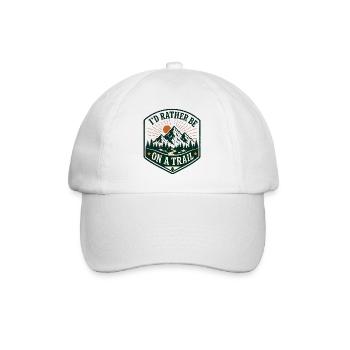 Ich wäre lieber auf einem Pfad - Baseballkappe - Weiß/Weiß - Vorne