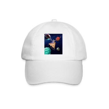 Astronaut Rides Pizza In Space Funny Space T - Baseball Cap - white/white - Front