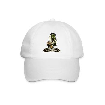 Kaffee-Mission: Zombie Kaffeeheld - Baseballkappe - Weiß/Weiß - Vorne