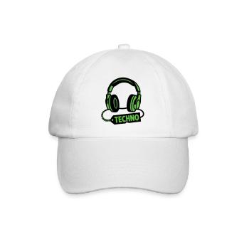 DJ Headphones Producteur du festival techno rave - Casquette classique - blanc/blanc - Devant