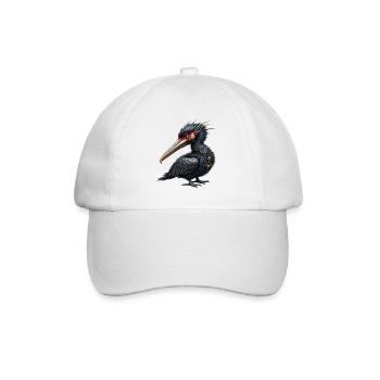 Mechanischer Vogel mit Totenkopfhalskette - Baseballkappe - Weiß/Weiß - Vorne
