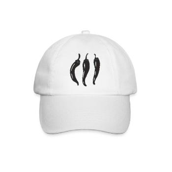 Three Chili Line Art - Baseball Cap - white/white - Front