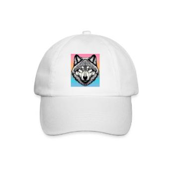 Wolf - Baseballkappe - Weiß/Weiß - Vorne