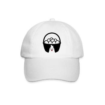 Icône du poulet en panier à œufs - Casquette classique - blanc/blanc - Devant