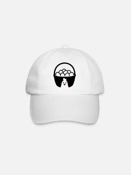 Eierkorb Huhn Icon - Baseballkappe - Weiß/Weiß