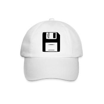 Floppy Disk Computer Retro Gift - Baseball Cap - white/white - Front