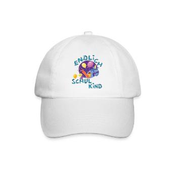 Endlich Schulkind  - Baseballkappe - Weiß/Weiß - Vorne