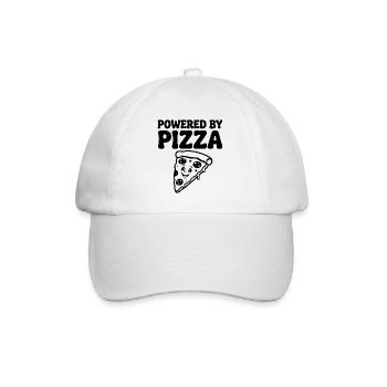 Propulsé par Pizza Lustiger Pizza Spruch - Casquette classique - blanc/blanc - Devant