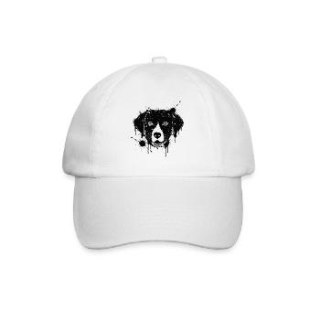 Labrador-Farbspritzer Hundekopf Schwarz - Baseballkappe - Weiß/Weiß - Vorne