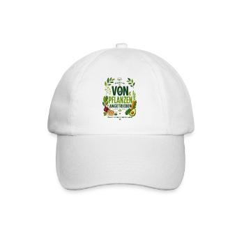 Von Pflanzen angetrieben - Veganes T-Shirt  - Baseballkappe - Weiß/Weiß - Vorne