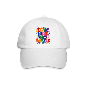 Love Has No Labels Spruch für Gay & Queer Fans - Baseballkappe - Weiß/Weiß - Vorne