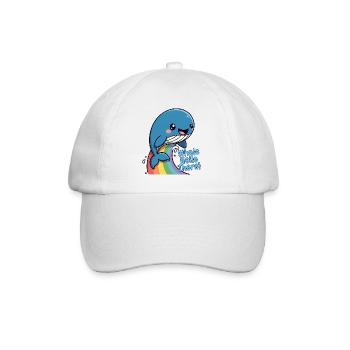 Rainbow Whale Hello There - Baseball Cap - white/white - Front