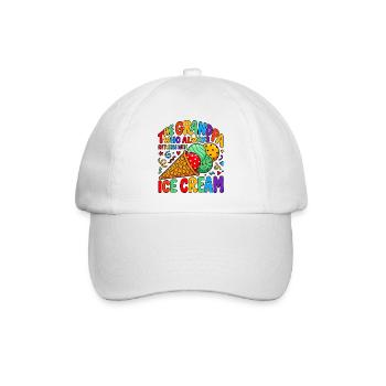 Opa mit Eiscreme - Baseball Cap - white/white - Front