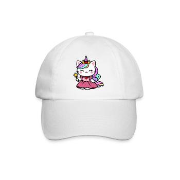 Cat Unicorn Princess - Baseball Cap - white/white - Front