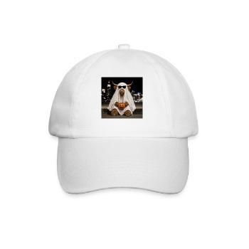 Fantôme d’Halloween de la vache des Highlands avec T-shirt citrouille - Casquette classique - blanc/blanc - Devant
