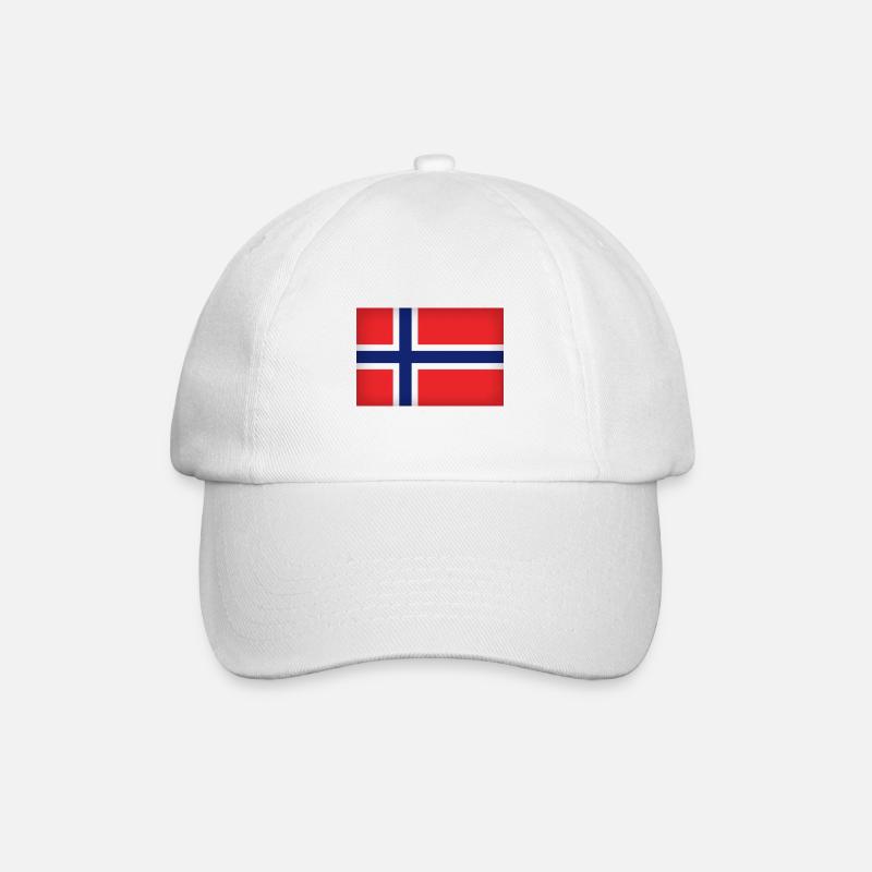 Norway Flag - Baseball Cap - white/white