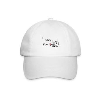 ich liebe dich katze tier - Baseballkappe - Weiß/Weiß - Vorne