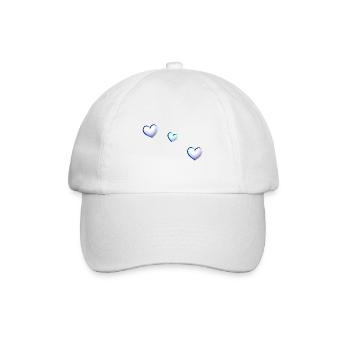 three blue hearts symbol love - Baseball Cap - white/white - Front
