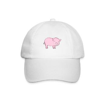 Pinkes cartoon Schwein Symbol Tier - Baseballkappe - Weiß/Weiß - Vorne