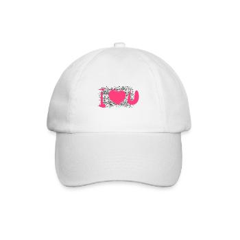 herz muster punkte ich liebe dich - Baseballkappe - Weiß/Weiß - Vorne