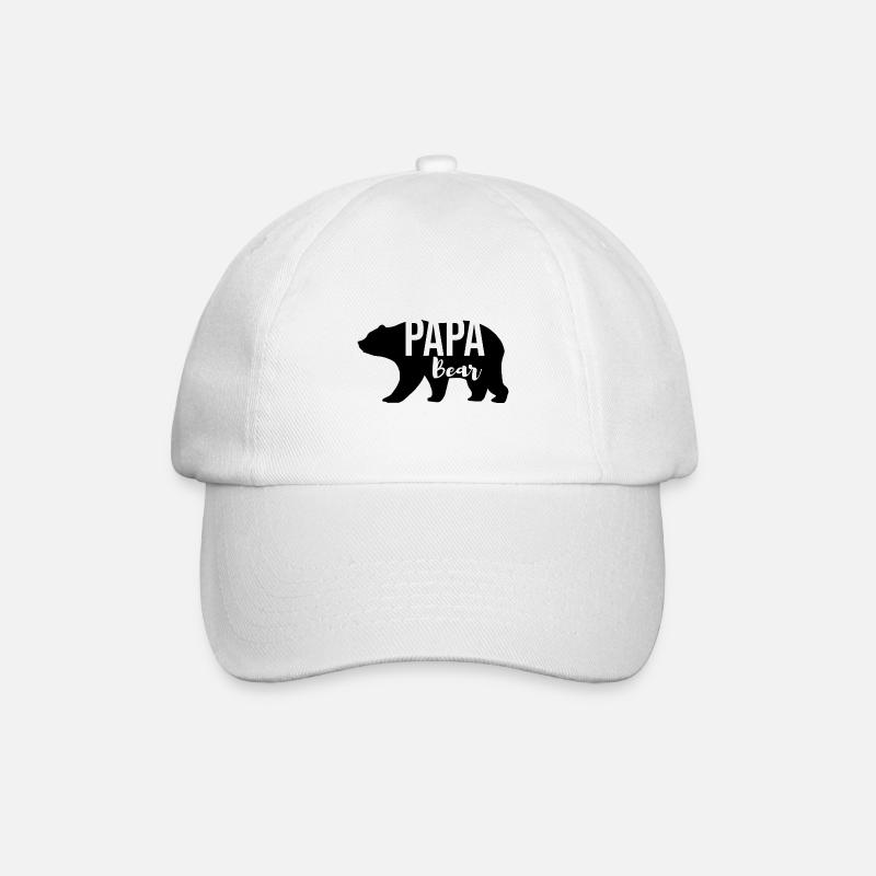 Papa Bear Vater Vatertag Geschenk - Baseballkappe - Weiß/Weiß