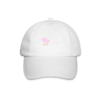 Ich liebe dich Blume Valentinstag - Baseballkappe - Weiß/Weiß - Vorne