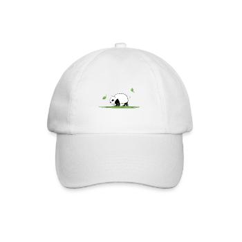 Animal Love Cartoon Panda Ecosystem Nature Grass - Baseball Cap - white/white - Front