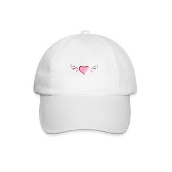 Liebe Rotes Herz Flügel Engel SymbolLiebe Rotes He - Baseballkappe - Weiß/Weiß - Vorne