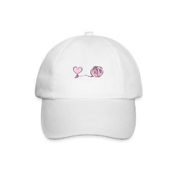Symbole du cœur laine ligne rose amour - Casquette classique - blanc/blanc - Devant
