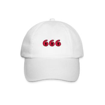 666 - Devil - Skull - Halloween - Baseball Cap - white/white - Front