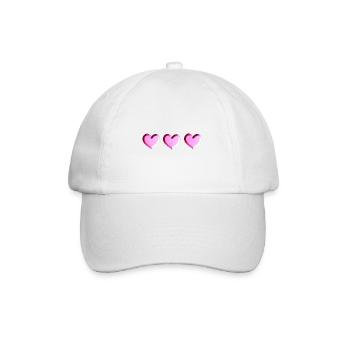 drei herzen pink glitzer - Baseballkappe - Weiß/Weiß - Vorne