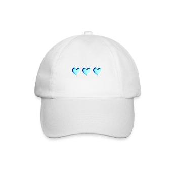 drei herzen blau glitzer - Baseballkappe - Weiß/Weiß - Vorne