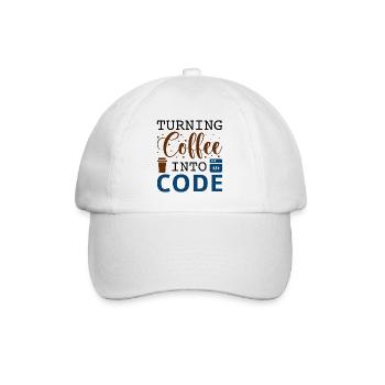 Transformer le café en code - Casquette classique - blanc/blanc - Devant