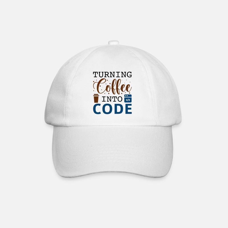 Transformer le café en code - Casquette classique - blanc/blanc