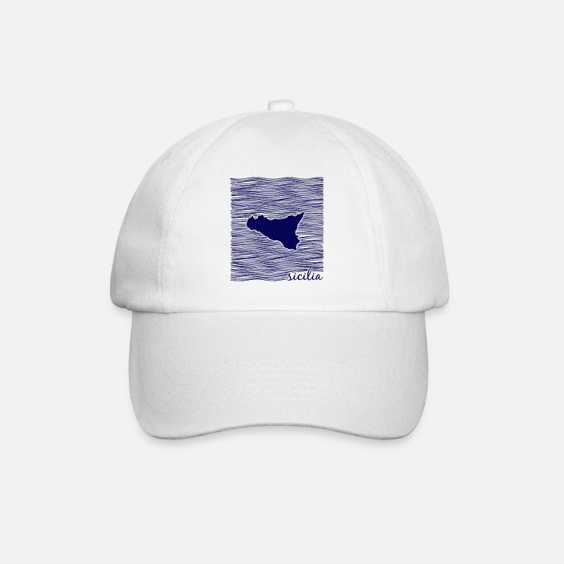 Sicile, Italie, Méditerranée - Casquette classique - blanc/blanc