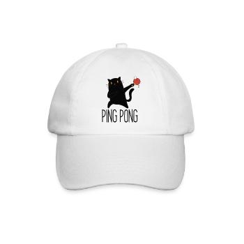 Table Tennis Katze Pingpong Black Cat Outfit - Casquette classique - blanc/blanc - Devant