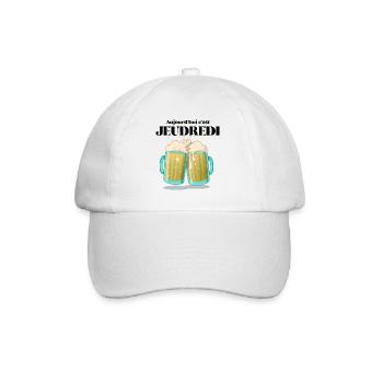 Cadeau humoristique "Aujourd'hui c'est JEUDREDI" - Casquette classique - blanc/blanc - Devant