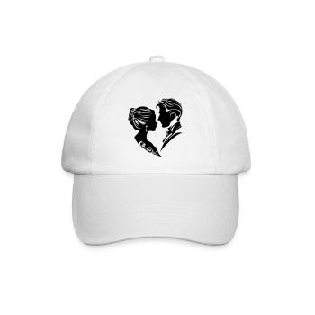 Silhouette de mariage de couple marié - Casquette classique - blanc/blanc - Devant
