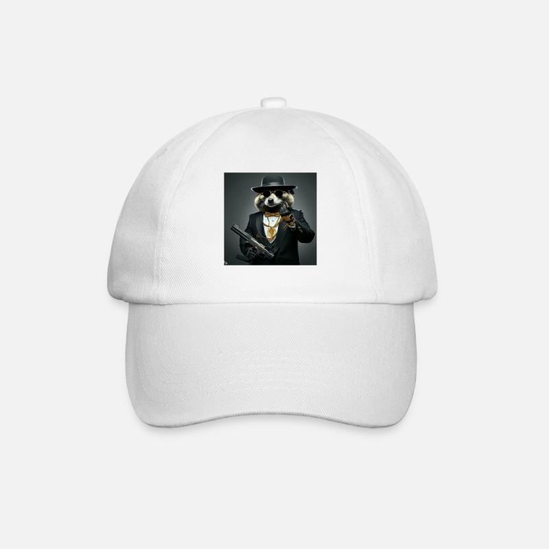 Gangster Waschbär - Baseballkappe - Weiß/Weiß