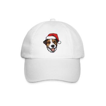 jack russel terrier Hund Weihnachten Kopf - Baseballkappe - Weiß/Weiß - Vorne