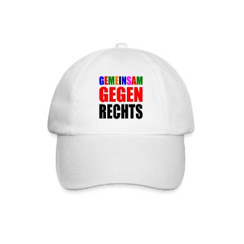 gemeinsam gegen rechts - Baseballkappe - Weiß/Weiß - Vorne