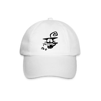 Cat With Knife - Baseball Cap - white/white - Front