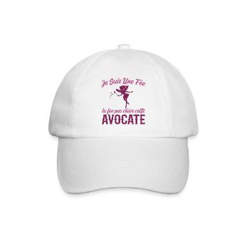 Je Suis Une Fée La Fée Pas Chier Cette Avocate - Casquette classique - blanc/blanc - Devant
