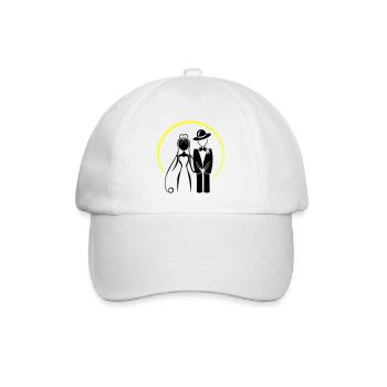 Brautpaar Ehepaar Hochzeit - Baseballkappe - Weiß/Weiß - Vorne