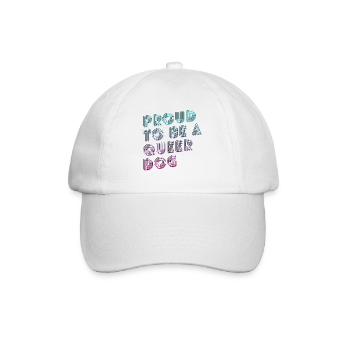 Proud to be a Queer Dog Neon Shirt - Baseballkappe - Weiß/Weiß - Vorne