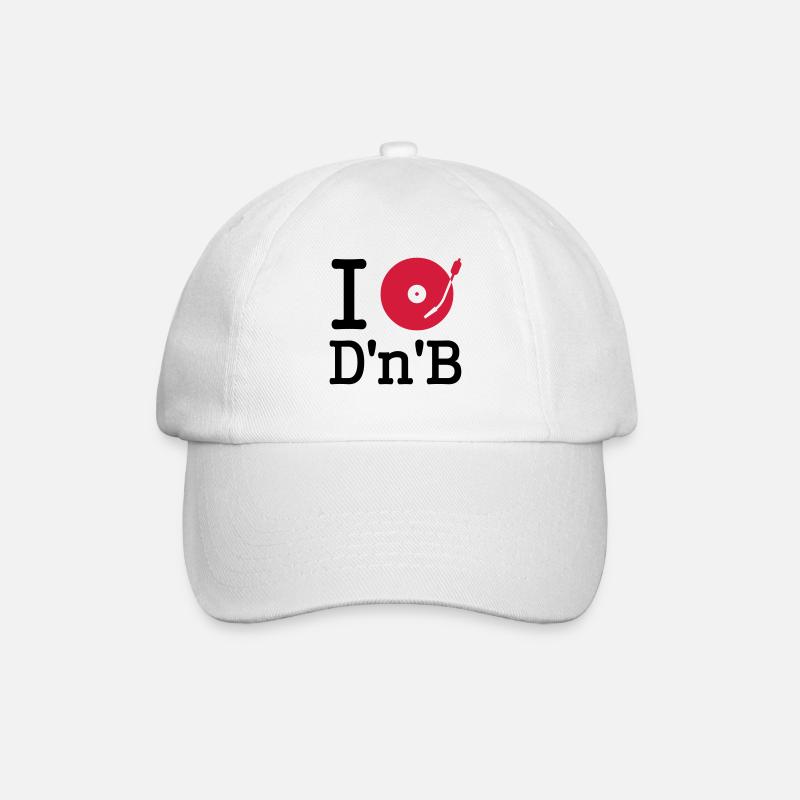I dj / play / listen to drum and bass - Baseballkappe - Weiß/Weiß