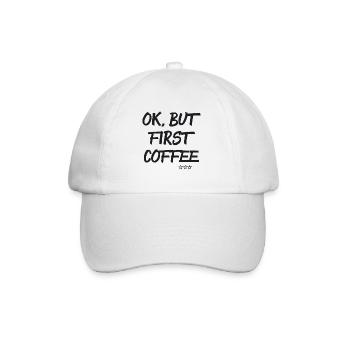 First Coffee - Baseballkappe - Weiß/Weiß - Vorne